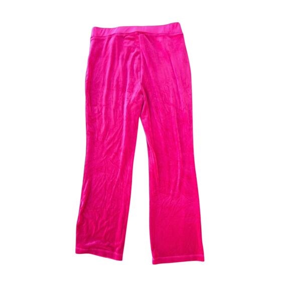 Juicy Couture Velour Track Pants Rhinestone Hot Pink Womens size XL Cozycore Y2K - Picture 3 of 7